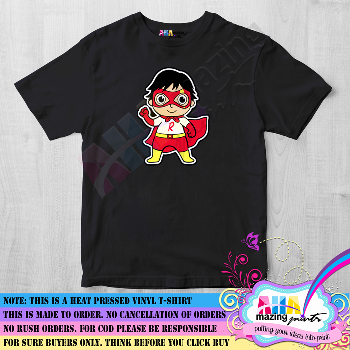 Kids Shirt Only Ryan Super Hero Kids Fashion Top Boys Little Boys And Girls Unisex Statement Casual Custom Children Wear Baby Cute Trending Viral Ootd High Quality Round Neck Birthday - kids boys girls roblox ryan cartoon short sleeve t shirt tee