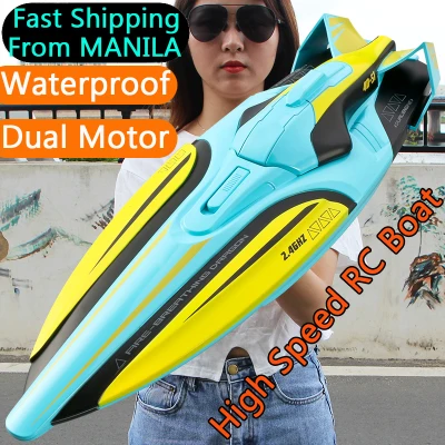 2.4G Wireless RC Boat Remote Control Ship Long-endurance High-speed Speedboat Boat for Pools and Lakes Dual Motors Sealed And Waterproof Children's Water Boat Model Toy Racing Boats for Kids Gifts for Boys Girls