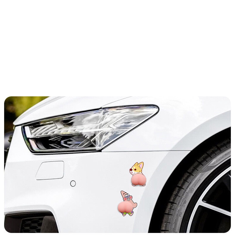 Cute Cartoon Butt Car Sticker,3D Cartoon Silicone Butt Anti-Scratch Door Protector Anti-Collision Strip Funny Soft Sticker Bumper Sticker Body Decoration Protection (B
