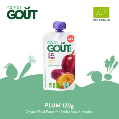 GOOD GOUT Plum 120g Organic Fruit Puree for Babies 6 months+