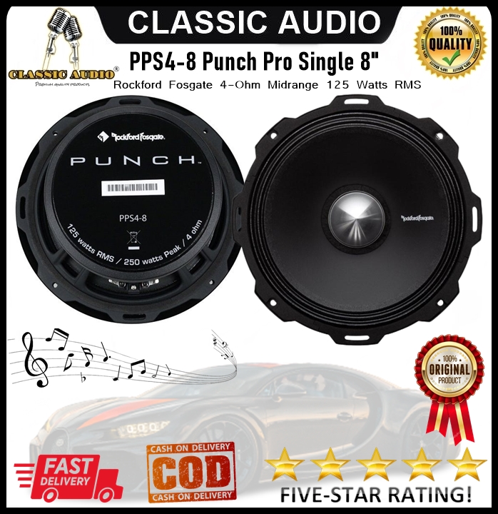 CLASSIC AUDIO Rockford Fosgate PPS4-8 Punch Pro Single 8