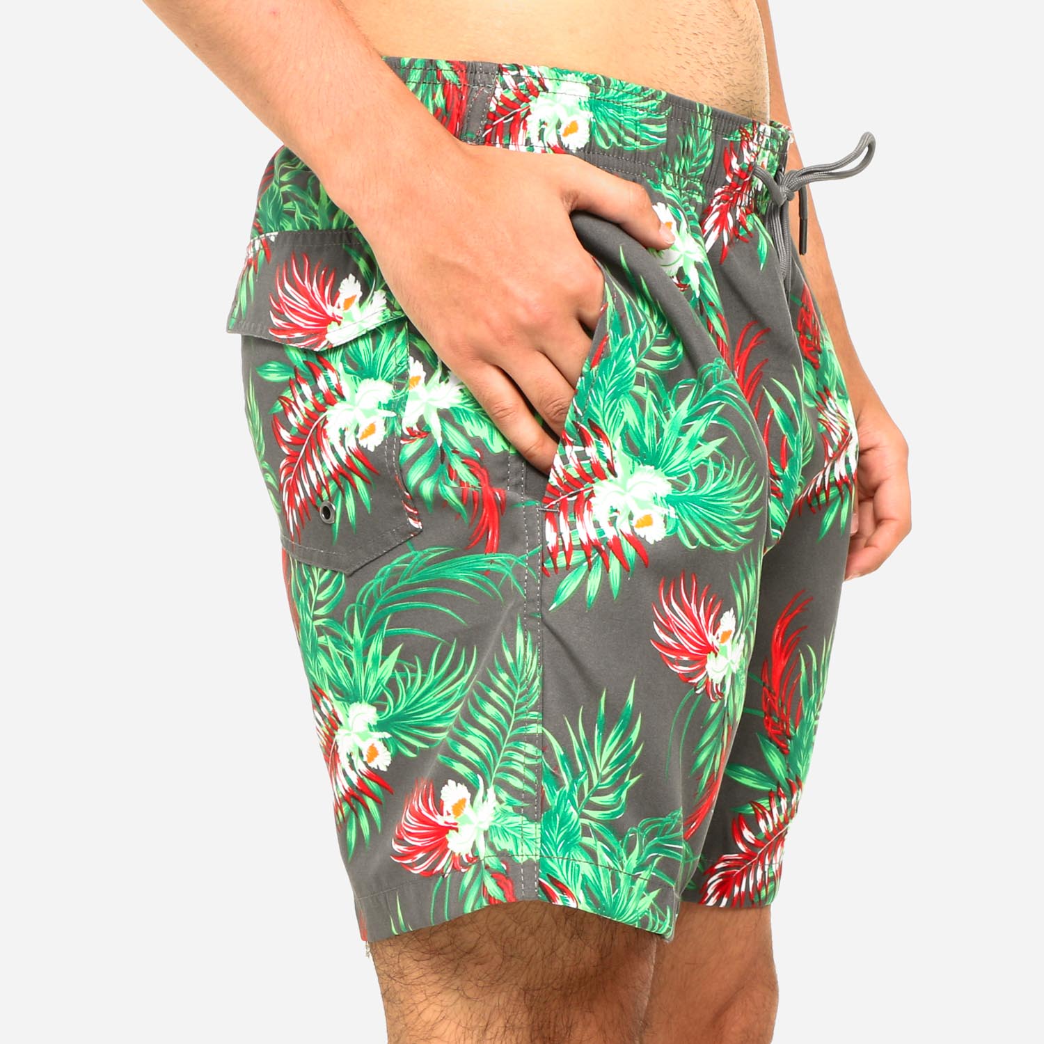 Coco Republic Mens Orchid Leaves Board Shorts in Grey review and price