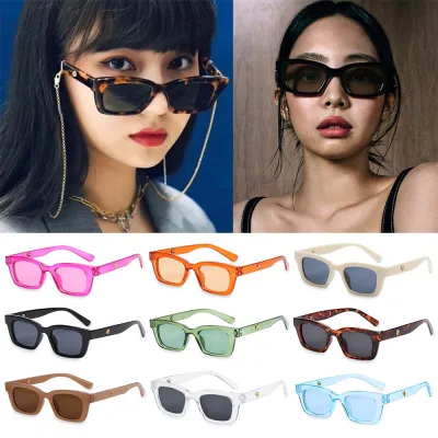YDSD 90s Vintage Narrow Square Frame Women Ladies Retro Outdoor Eyewear UV400 Protection Eyeglasses Retro Driving Glasses Rectangle Sunglasses