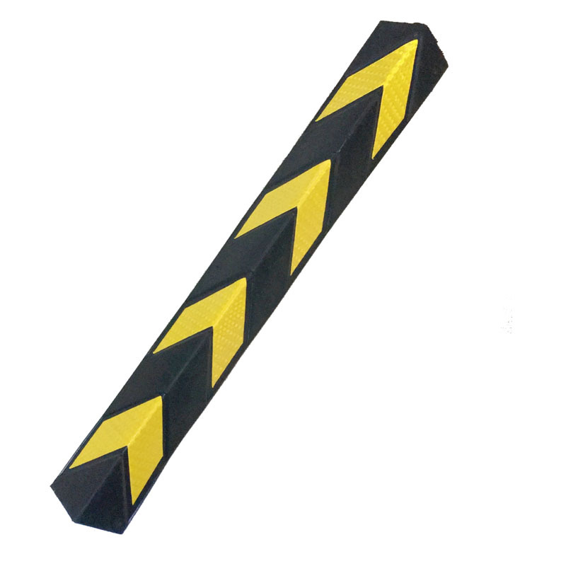 80/100cm Rubber Wall Corner Guard for Parking Garages and Warehouse Columns, Reflective Garage