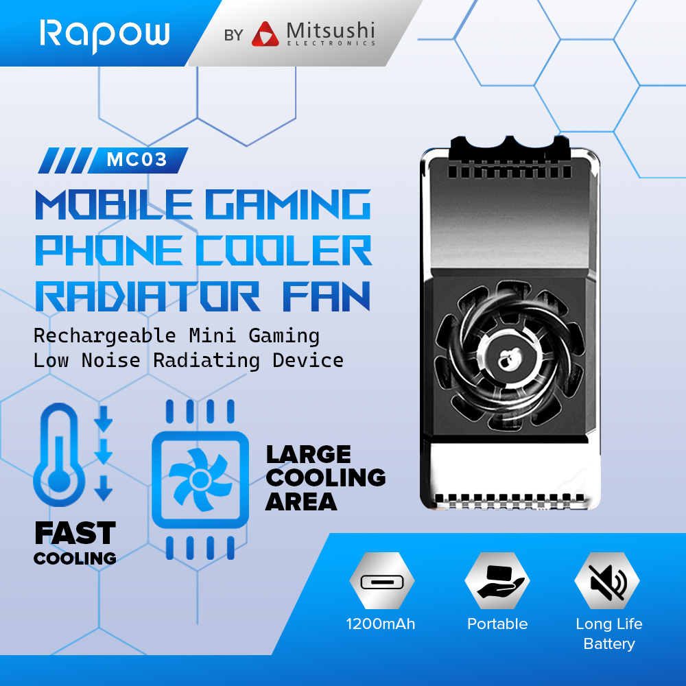 Rapow By Mitsushi MC03 Mobile Phone Cooler Radiator Fan Low Noise Gamer
