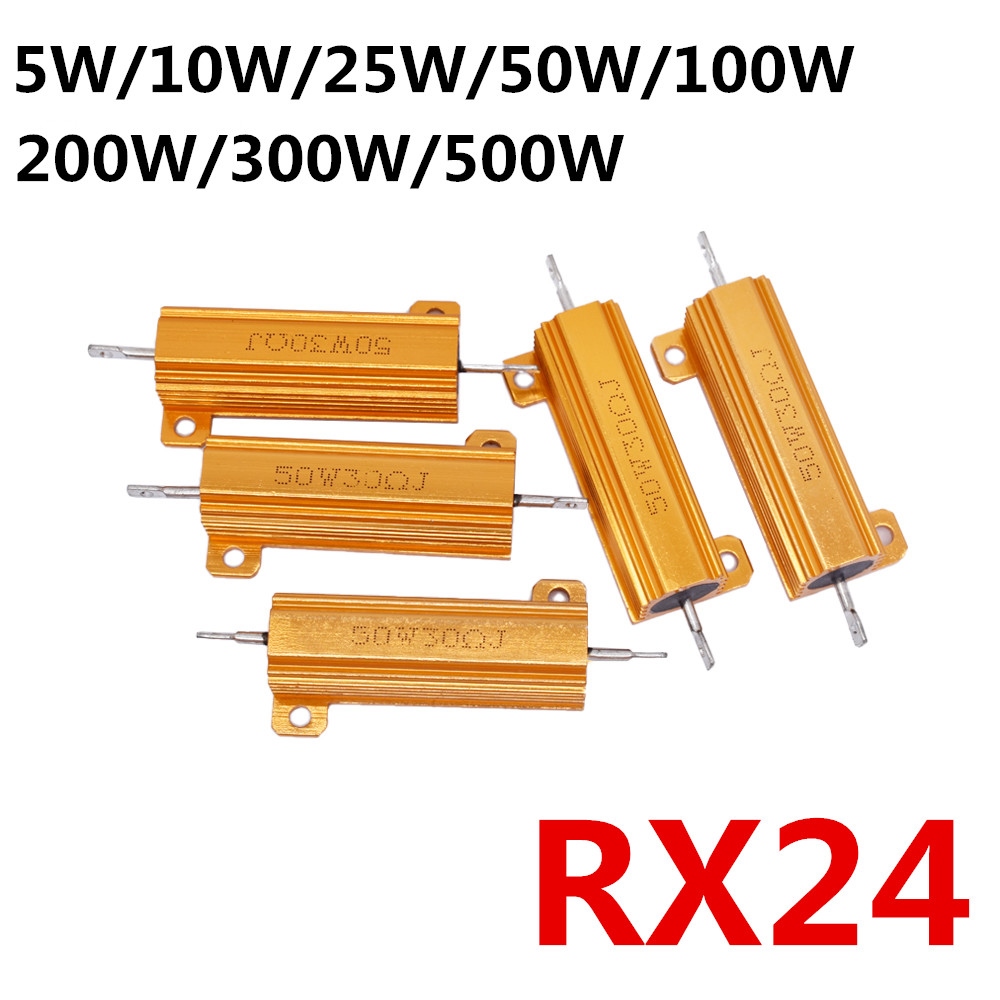 Widerstand Sortiment RX24 10W 25W 50W 100W 0.1-10K Aluminium Metallgehäuse Hochleistungswiderstand EUR 2,11 Led Blinker Widerstand