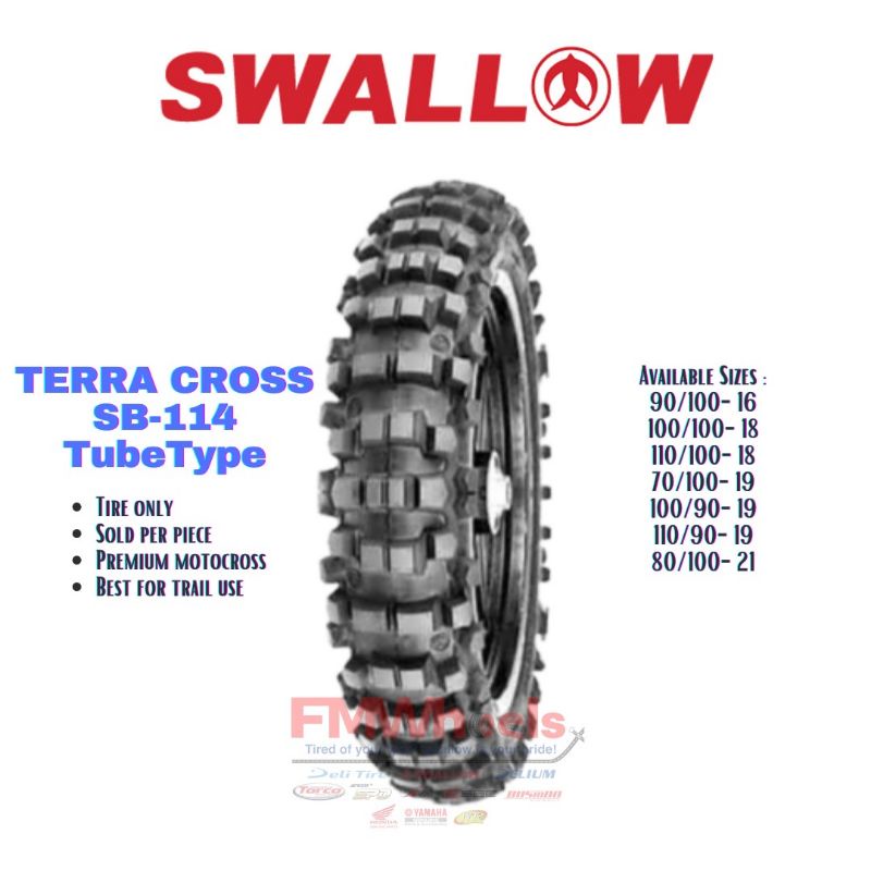 Swallow Terra Cross SB114 Motocross Trail Tire 100/10018 110/10018
