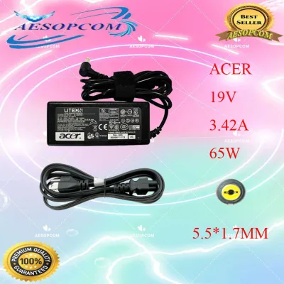 Laptop notebook charger adapter Acer 19v 3.42a 65w Acer Aspire R3 V3 V5 V7 E11 E14 E15 ES1 R11 R14 V15 E1 E3 E5 ES F5 M3 M5 Series