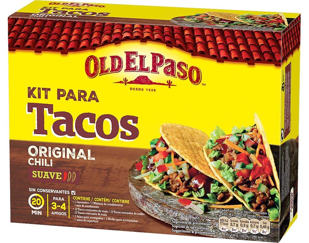 Old El Paso Sweet Paprika & Garlic Taco Kit with Shells 308g