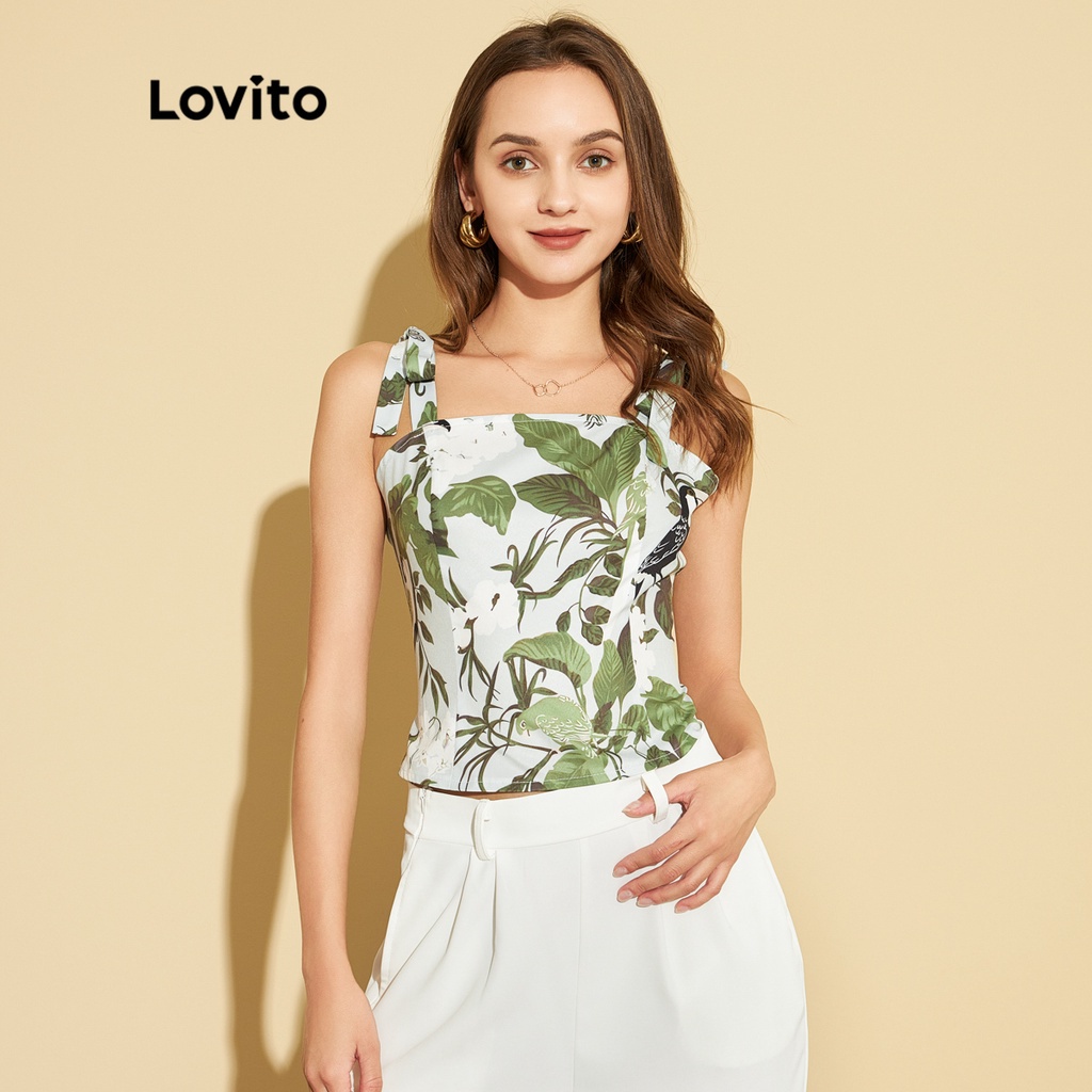 Lovito Elegant Floral Knot Distortion Resistant Tank Top L25ED063