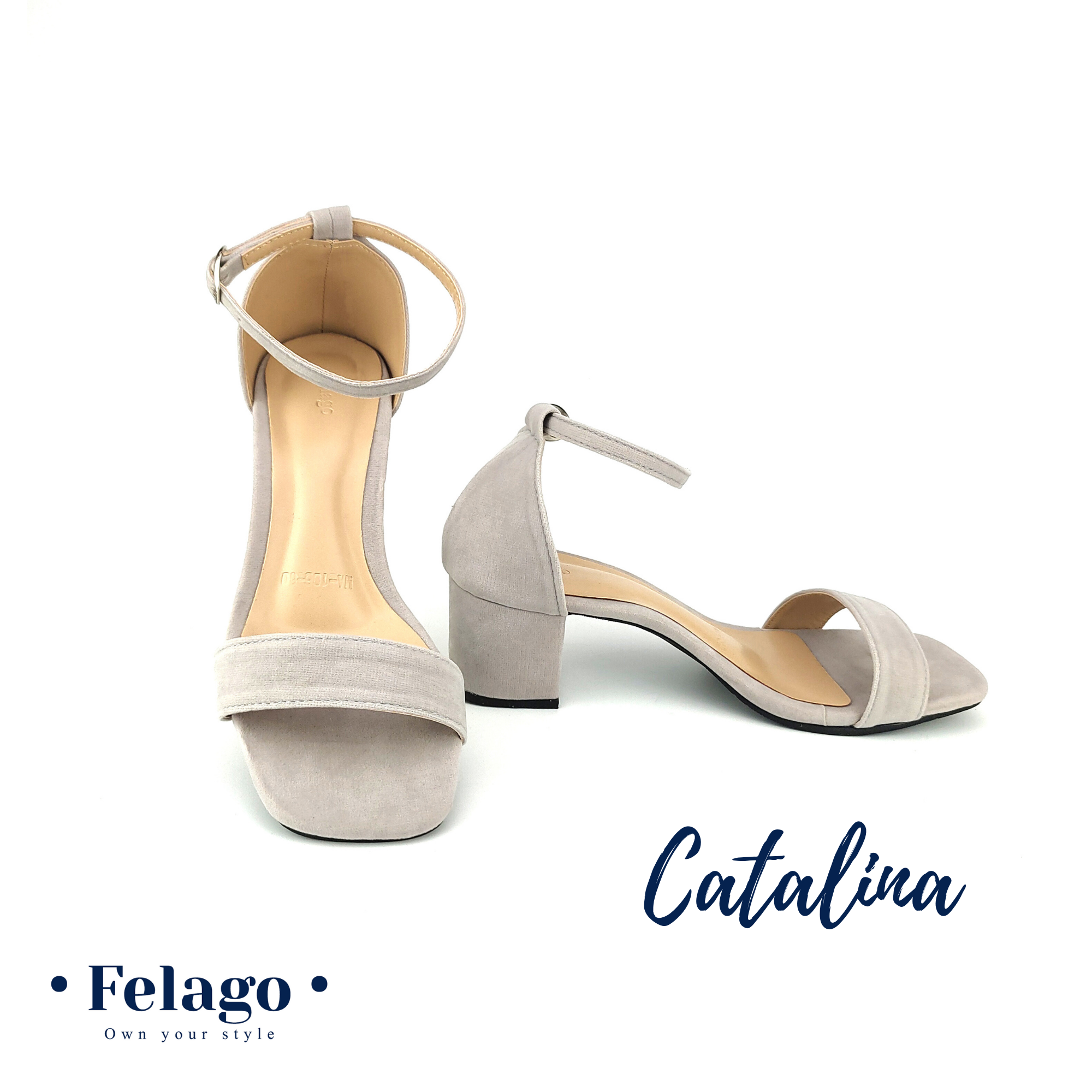 grey suede open toe heels