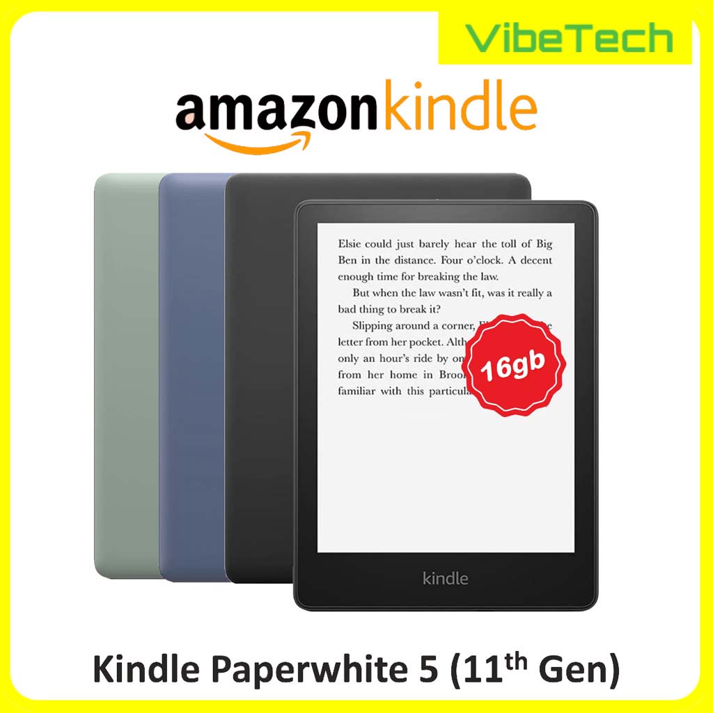   Kindle Paperwhite (16 GB) – Now with a larger display,  adjustable warm light, increased battery life, and faster page turns –  Agave Green : Electronics