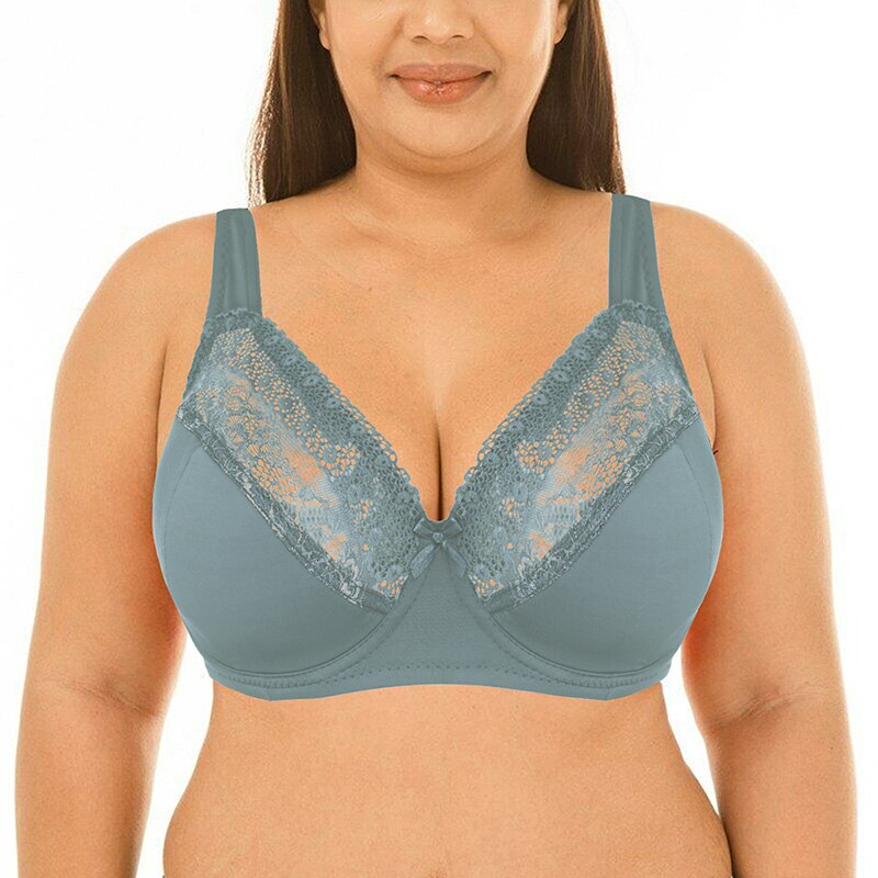 2 Women Bra Lace Big Bralette Full Cup Underwired Support Bra Top Lingerie  Plus Size 40 42 44 46 48 50 DD E F FF G Cup