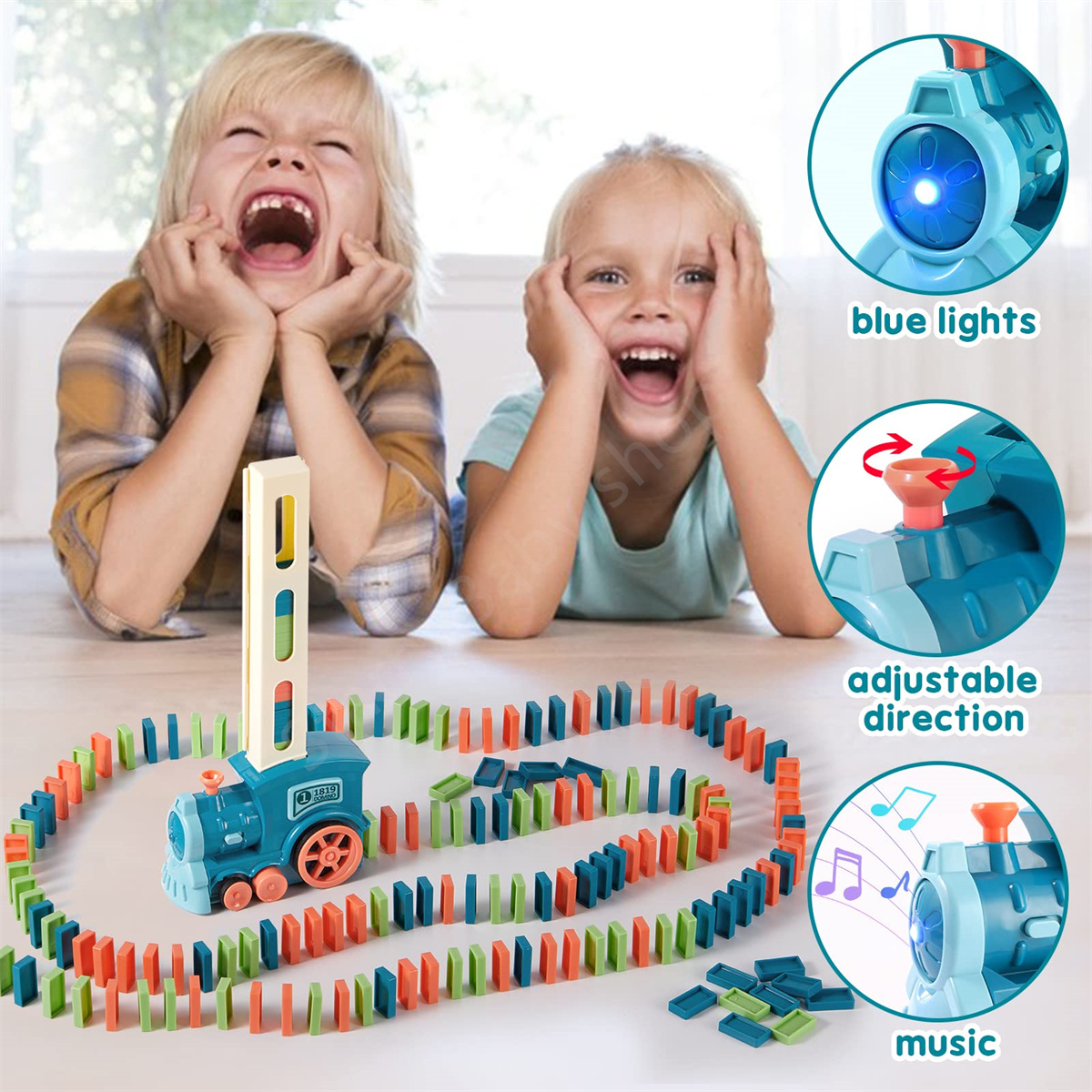 Domino Train Toys for Girls 3+ Year Old: Kids Stacking Dominoes Games -  Montessori Toy Toddler 3-5 Boys ages 4-8 - Interactive Autism Fine Motor