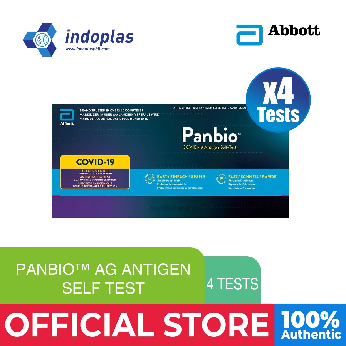 Abbott PANBIO™ Ag Antigen Self Test Box of 4 Test Kits Lazada PH