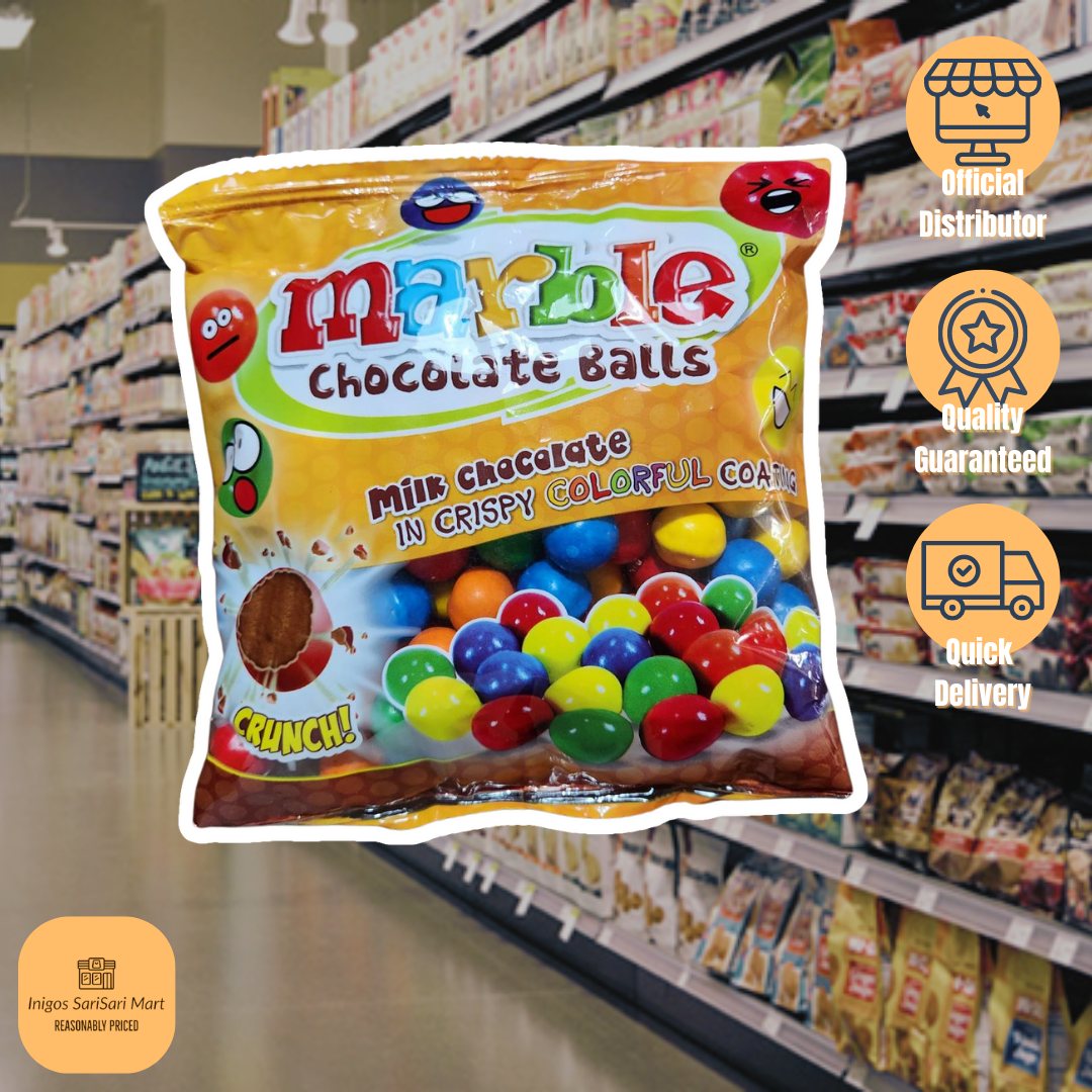 MARBLE Candy Coated Chocolate Balls 100pcs x 4g ( Bulk Pack) + Not