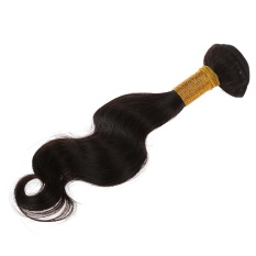 Body Wave Hair cheap human unprocessed weft hair weaving black color weave weft wavy Hair Extensions 1 bundle 50g