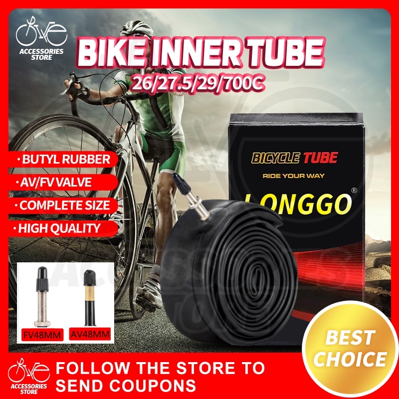 2PCS Bike Inner Tube Mountain Bike Tyre Butyl Rubber Tube Tire 26/27.5/29/700 v 