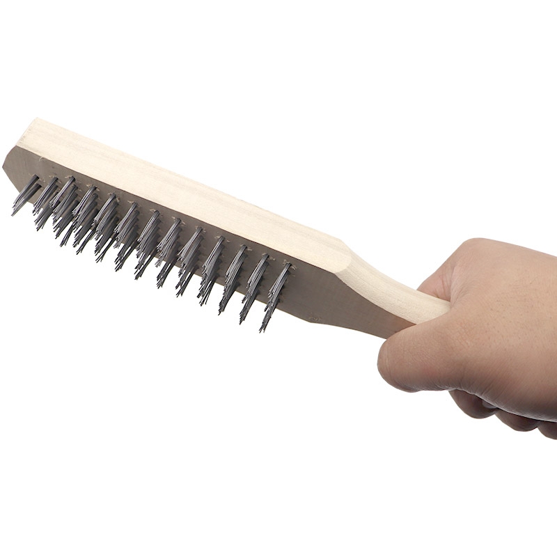 Steel Brush Copper Wire Brush Wood Handle Cleaning Brush Paint Removal