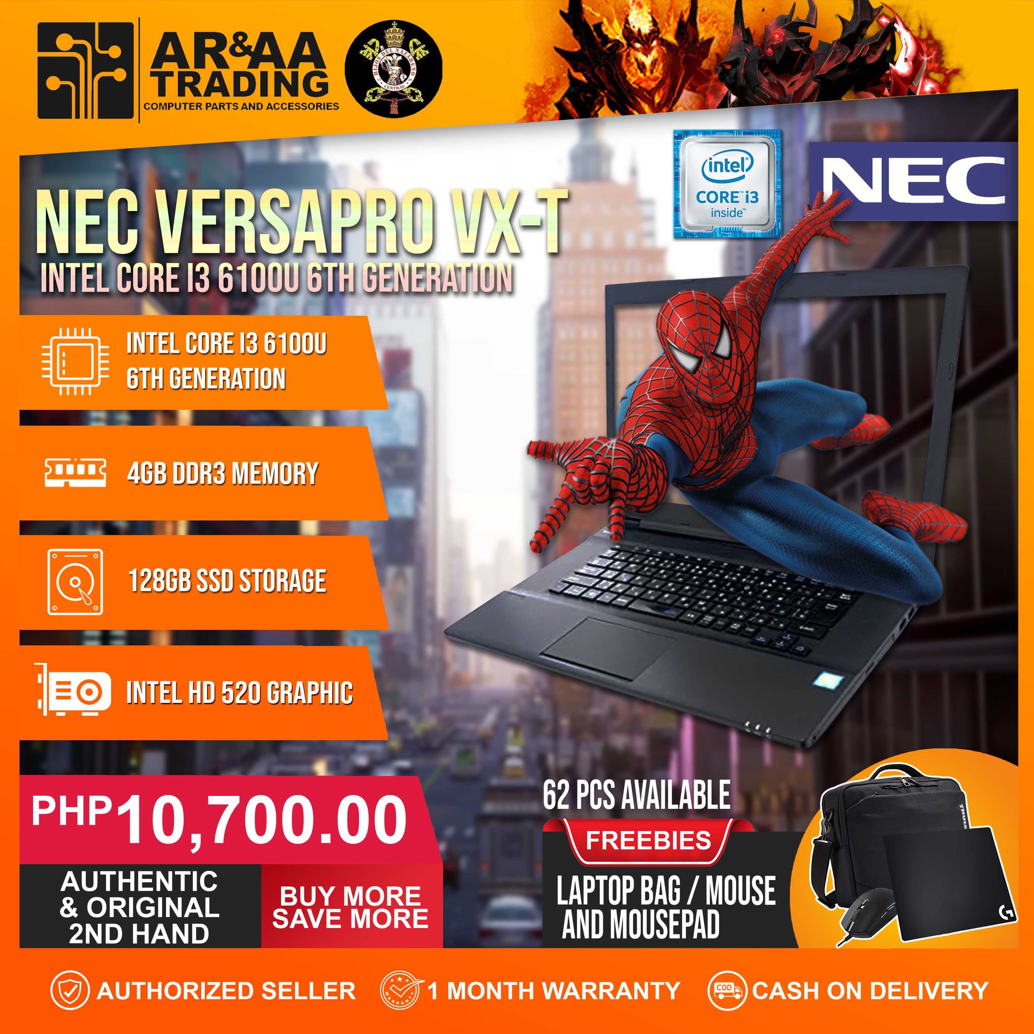 💻 Laptop NEC Versapro VX-T Intel Core i3 6100U 4GB DDR3 128GB SSD