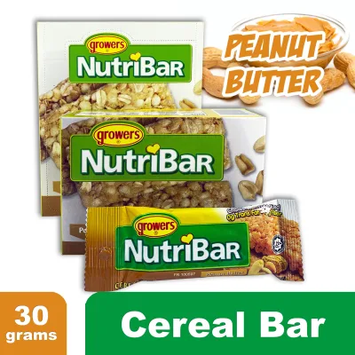 (Box of 20's) - Growers Nutribar Peanut Butter Cereal Bar