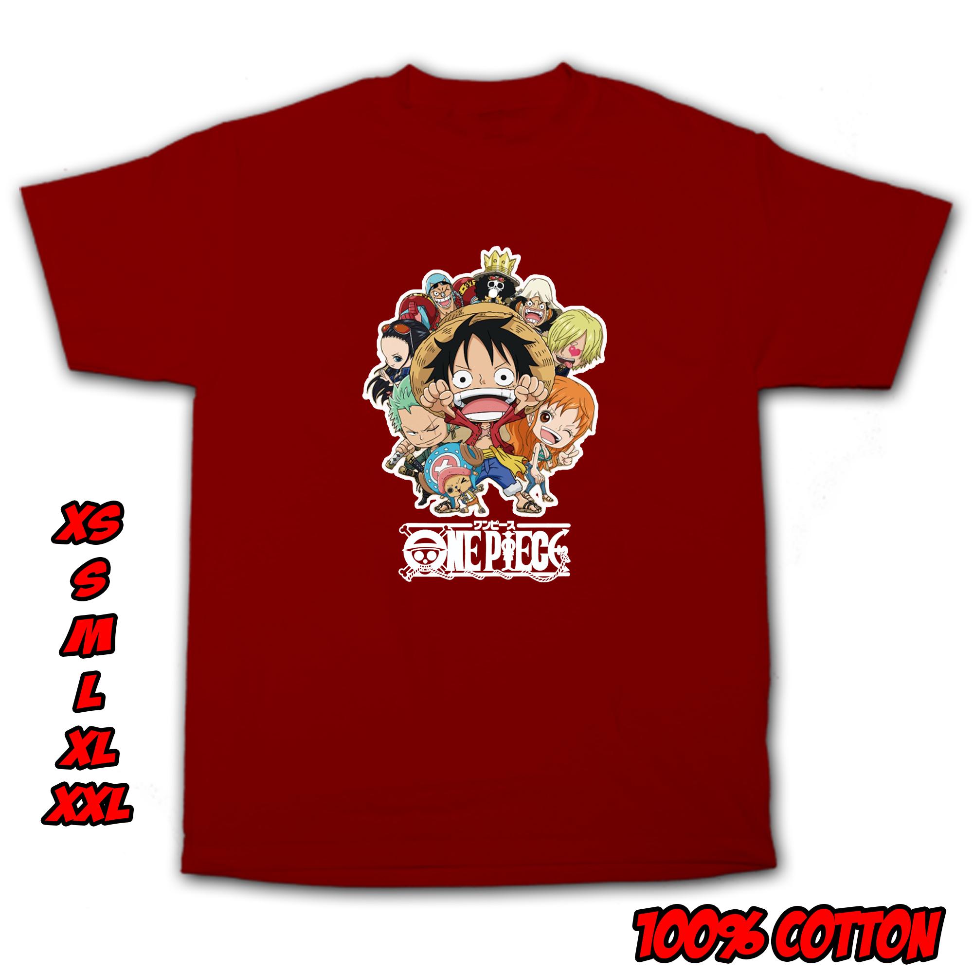 One Piece Straw Hat Crew Chibi Shirt Op19 Lazada Ph