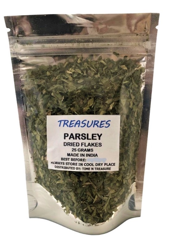 Treasures Parsley Dried Flakes Ajmood 100 Pure From India (25g