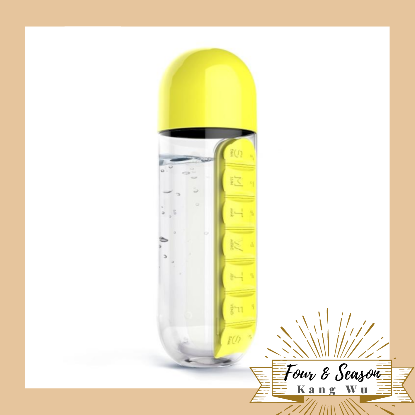 Four Seasons Pill & Vitamin Organizer Water Bottle (Yellow) Lazada PH