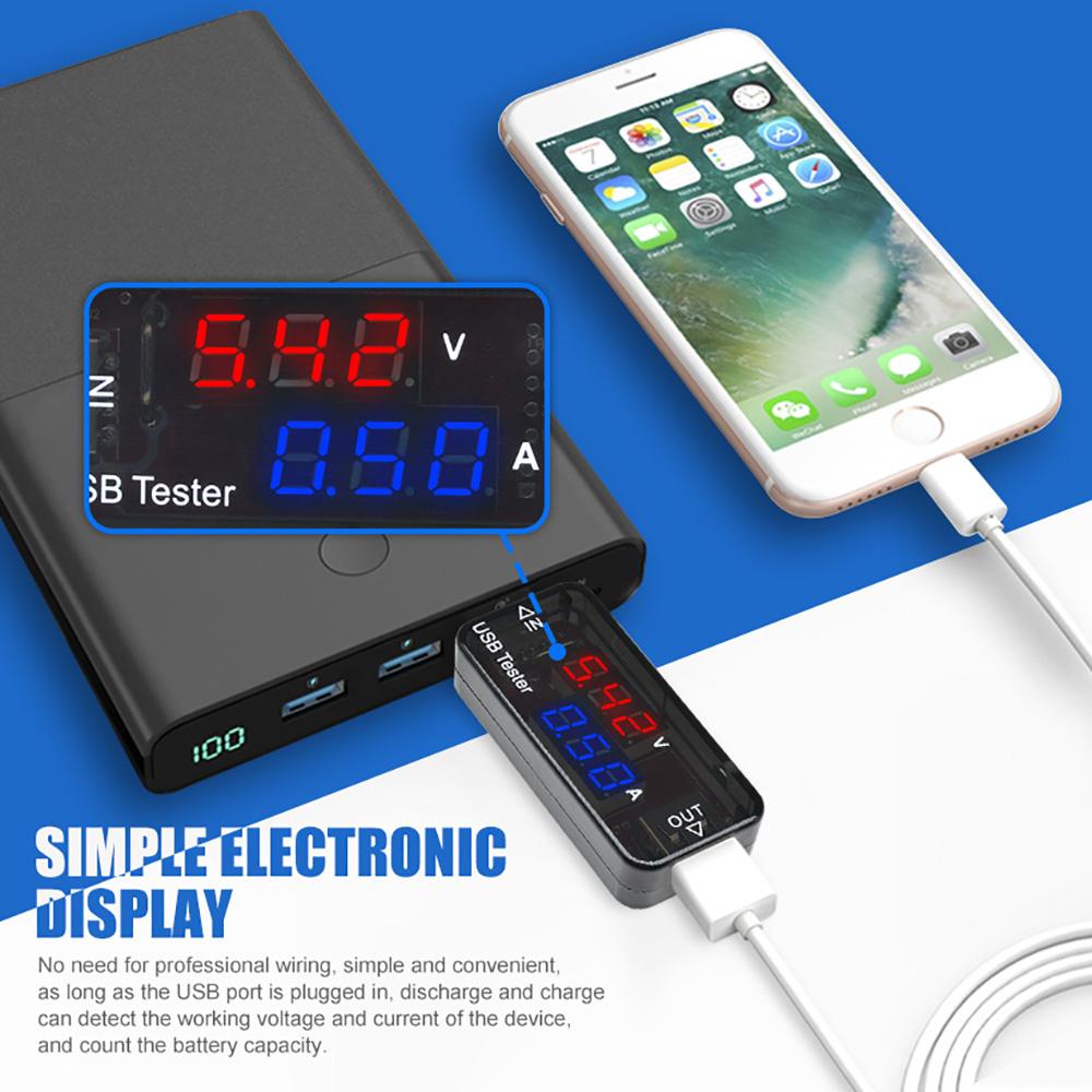 【100% Original】Diymore USB Voltage Charge Current Detector Battery Tester Voltmeter Ammeter USB Car Motorcycle Volt Amp Detector Tester USB Tester with LED Display