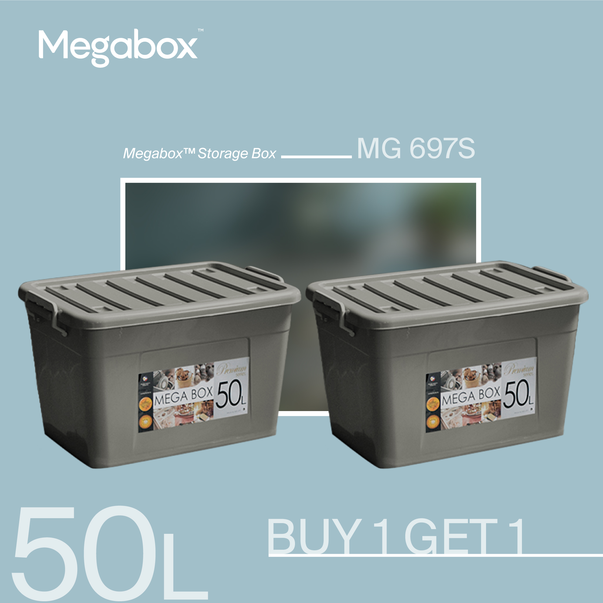 Megabox MG697s 50L Storage Box (BUY 1 GET 1) Lazada PH