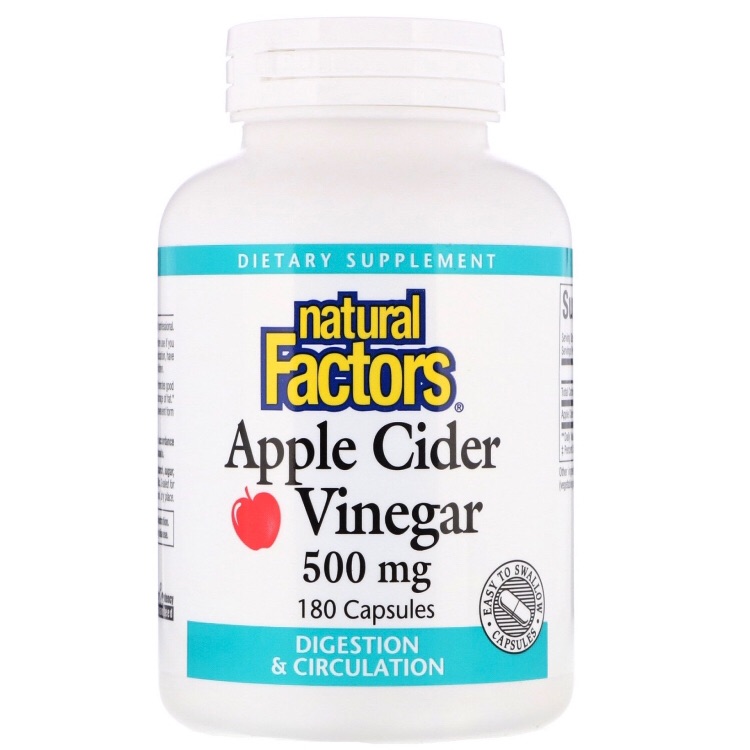 Natural Factors Apple Cider Vinegar 500mg, 180 capsules (Expiration July 2022) Lazada PH