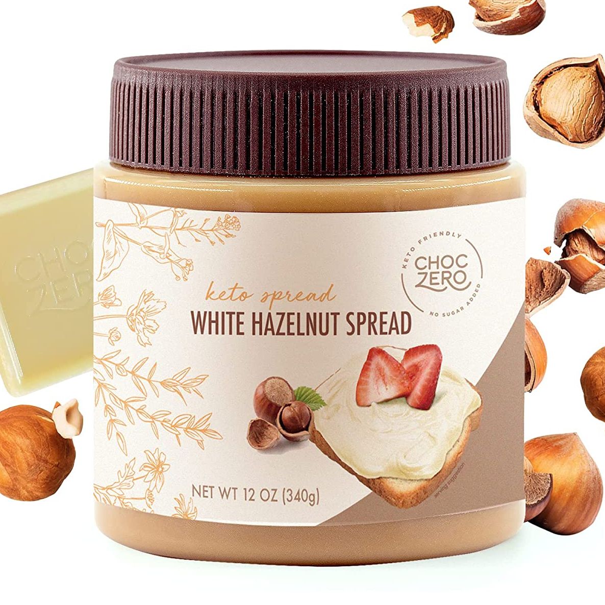 ChocZero Keto Spread Cookie Butter, White Chocolate, Chocolate