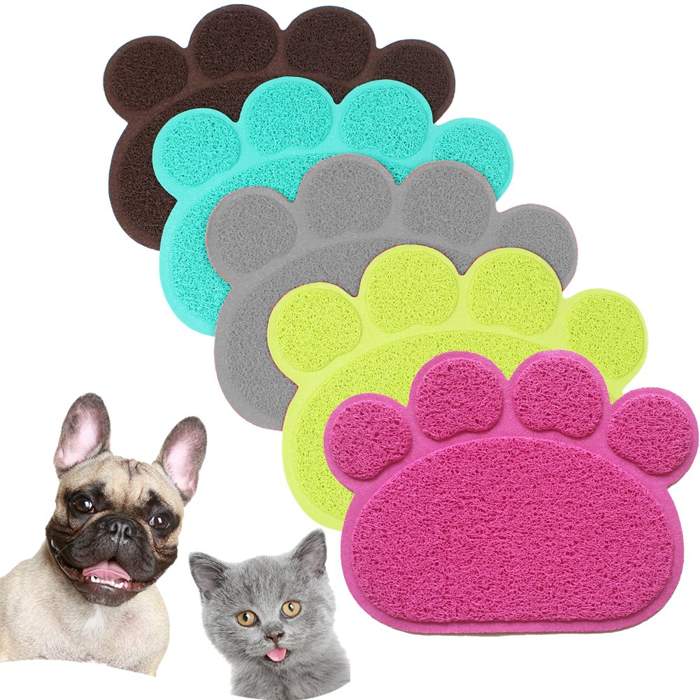 Pet Dog Paw Print Feeding Rubber Mat (PINK) Lazada PH