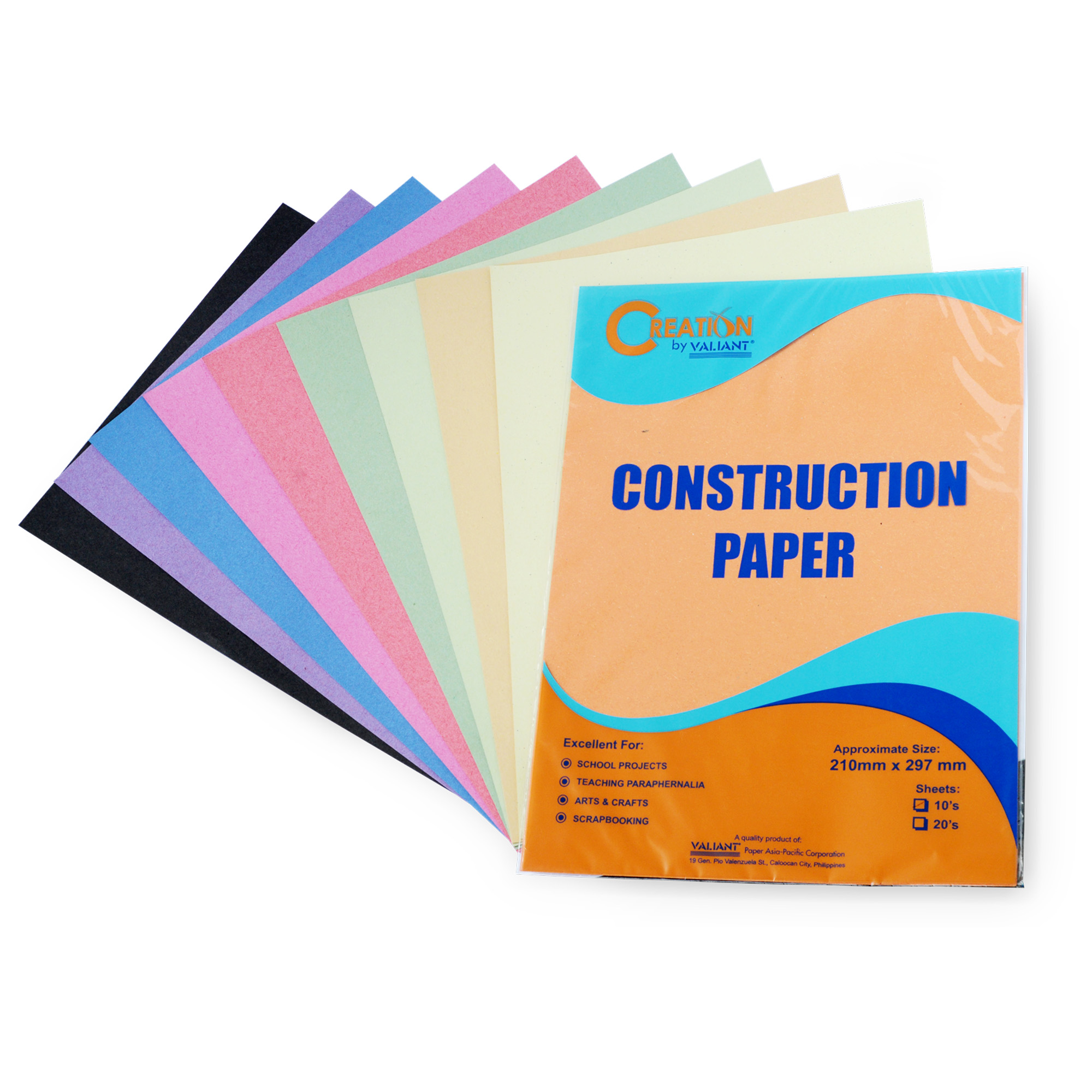 Creation Construction Paper assorted 10's Lazada PH
