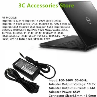 Laptop Ac Power Supply Charger Adapter 19 5v 3 34a 65w 4 5 3 0mm For Dell Laptop Lazada Ph
