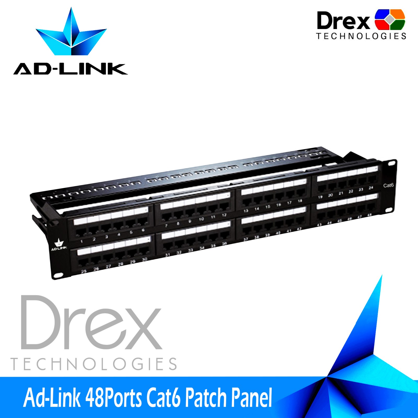 Ad Link 48 Ports Patch Panel Cat6 Fully Loaded 2ru 48 Ports Patch Panel Cat6 Unshielded Lazada Ph