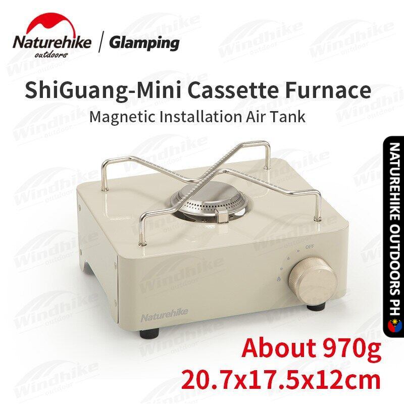 Naturehike Mini Cassette Stove,with electronic lighter and self-adjusting  firepower,Cooker Portable Magnetic Tank 2KW Butane Gas Stove for Camping,  Picnic and car travel 