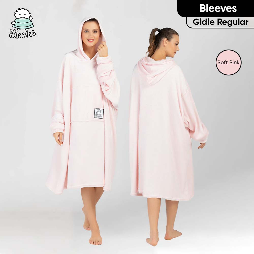 Bleeves® Soft Pink Gidie (Giant Hoodie) Wearable Blanket for Men