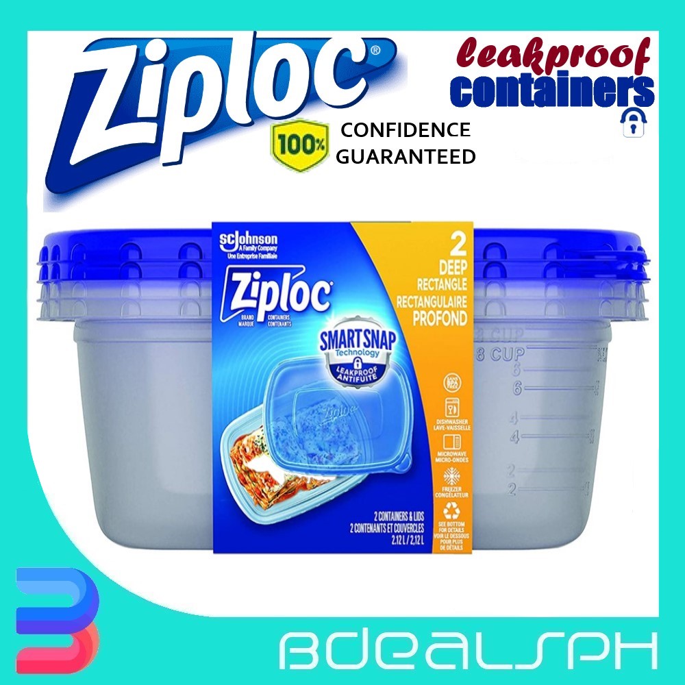 Ziploc 2 Deep Rectangle Food Storage Container With Smart Snap