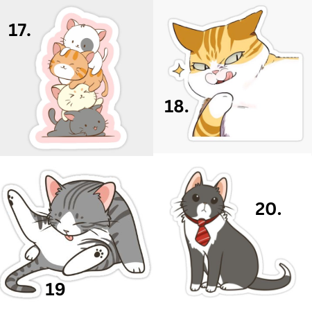 50Pcs Cat Stickers, Random Cat Stickers, Glossy Sticker, Water  Resistance, Size 1.5 x 1.5