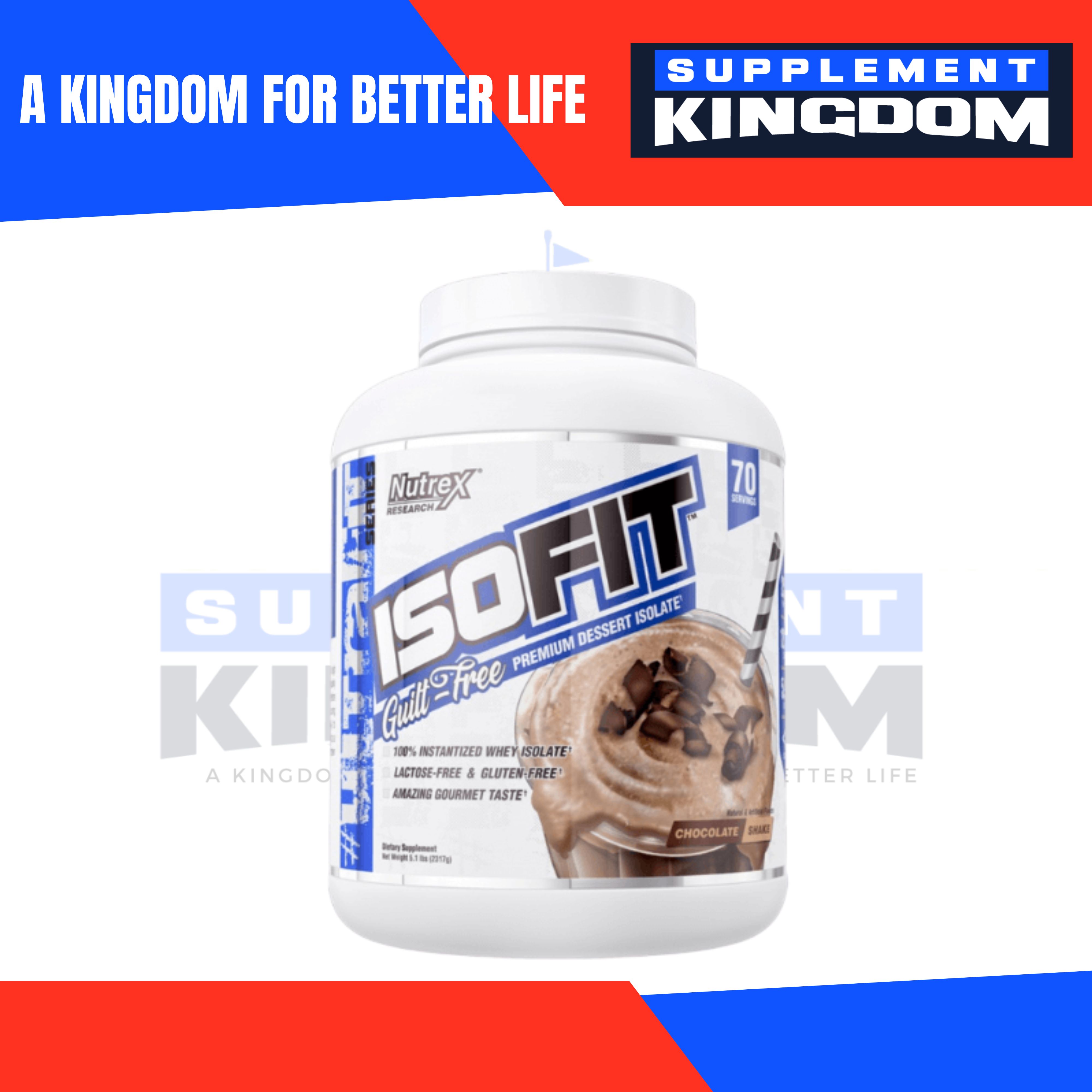 Nutrex Research IsoFit Whey Protein Powder Instantized 100 Whey