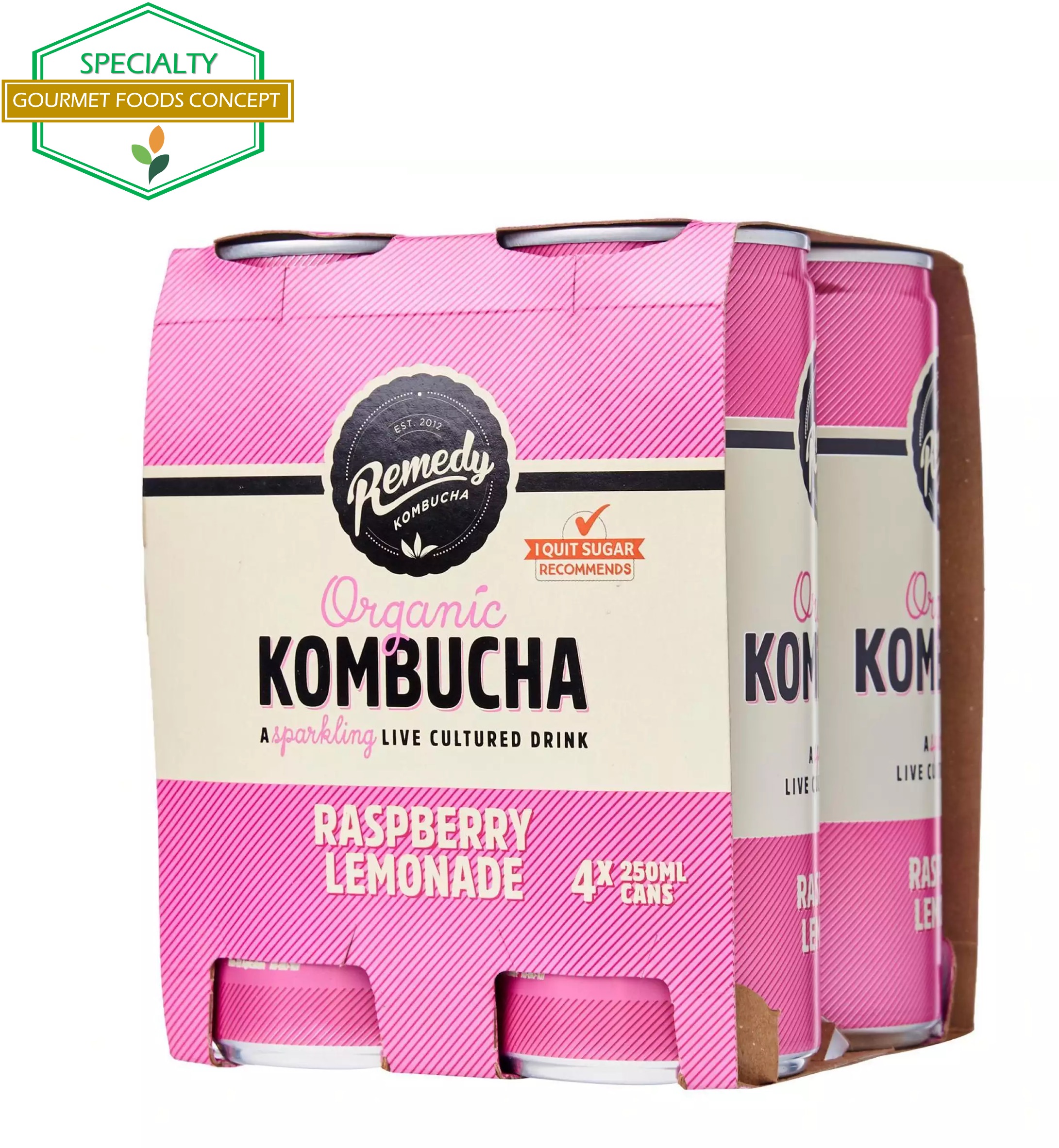 REMEDY KOMBUCHA RASPBERRY LEMONADE CAN 250ML x 4s Lazada PH