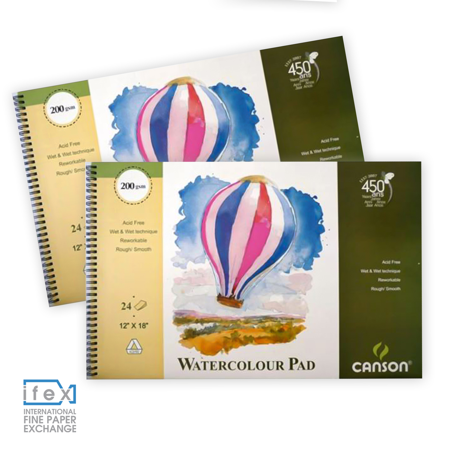 Canson Watercolor Pad 200gsm, 12x18in, 24sh – Project Workshop PH