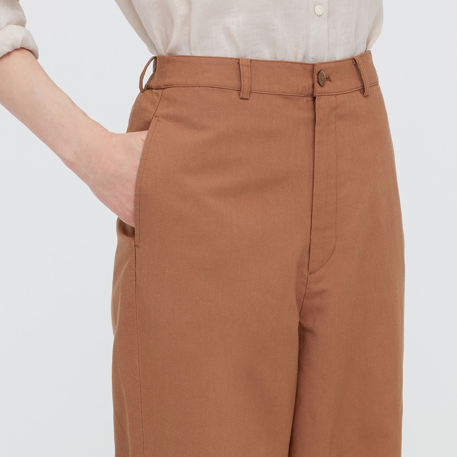 Linen Blend Relaxed Fit Trousers  UNIQLO
