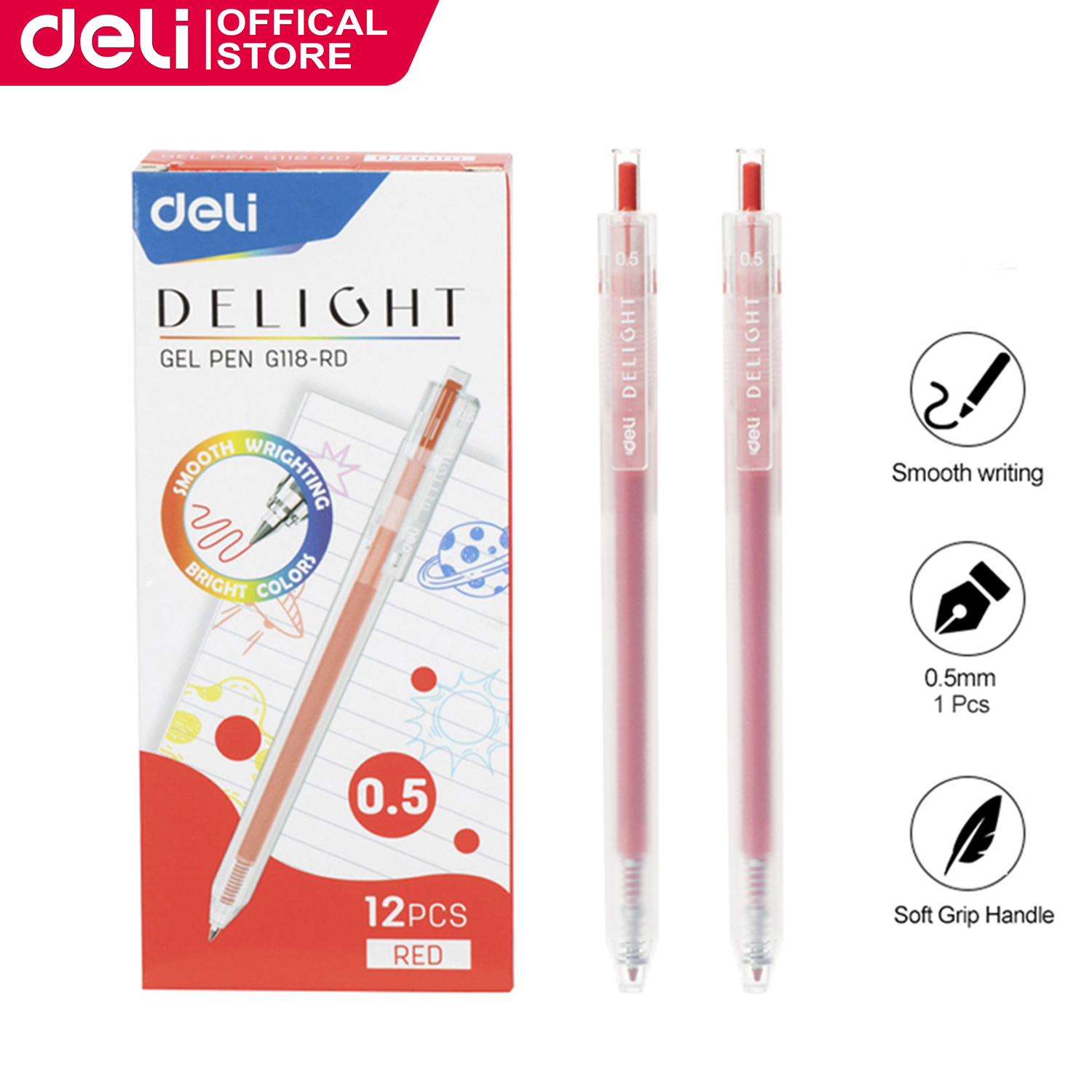 Deli Color Gel Pen Ballpoint Pen 1Pc Pen Spinning 0.5mm Bullet Ballpen