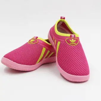 neon green and pink shoes