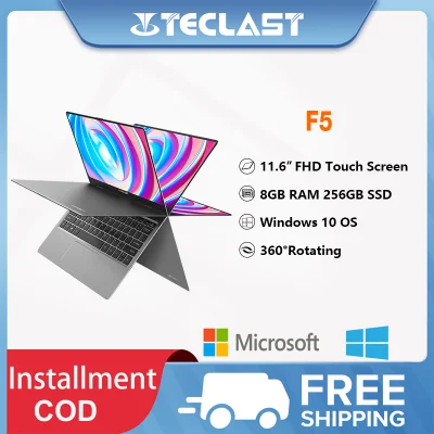 Teclast Official F5 Traditional Laptop 11.6 inch 360° Rotating Touch Screen Intel Gemini Lake N4100 CPU 1920X1080 Resolution 8GB+256GB SSD 1 kg Ultra-light Dual Band WIFI Brand New Original Authentic 1 year warranty