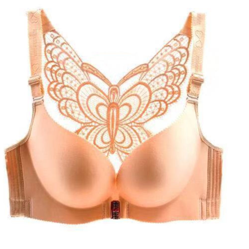 Fashion Butterfly Back Bra Front Button Big Bra Wire Push Up Bra Fashion  Seamless Front Closure Elastic Band for Women