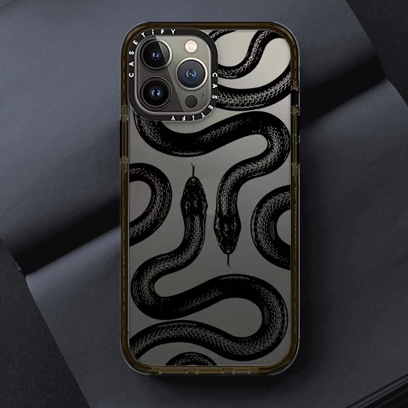 Original CASETiFY Black Kingsnake Hard Case For iPhone 14 14Pro 11