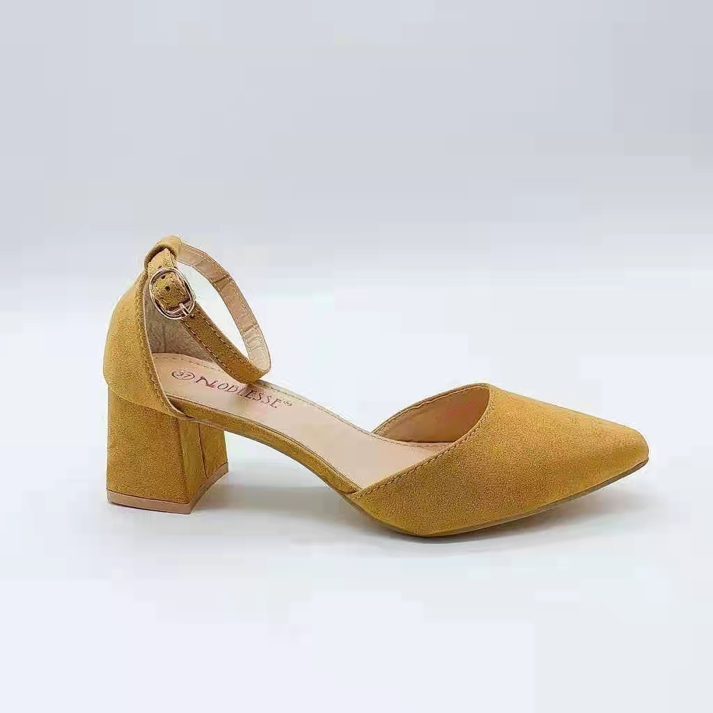 Korean fashion sandals block heels suede Lazada PH